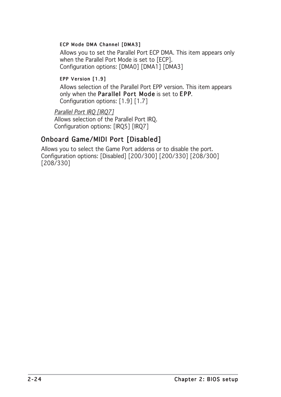 Onboard game/midi port [disabled | Asus P5GDC Deluxe User Manual | Page 72 / 86