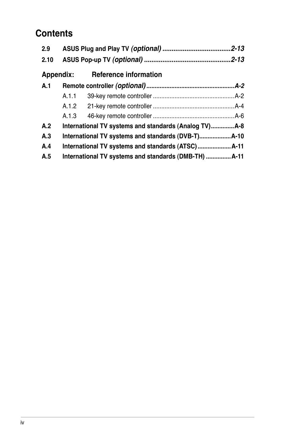 Asus My Cinema-US1-100 User Manual | Page 4 / 53