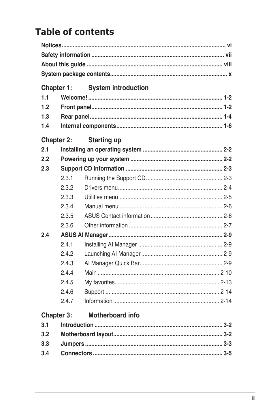 Asus P4-P5G41 User Manual | Page 3 / 75