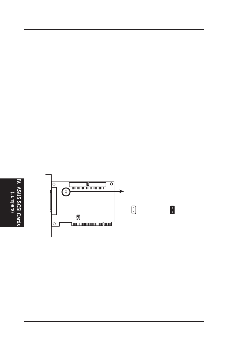 Iv. asus pci scsi cards, Terminator settings for the asus pci-sc860, Terminator settings for the asus pci-sc200 | Asus P/I-P65UP5/C-PKND User Manual | Page 30 / 32