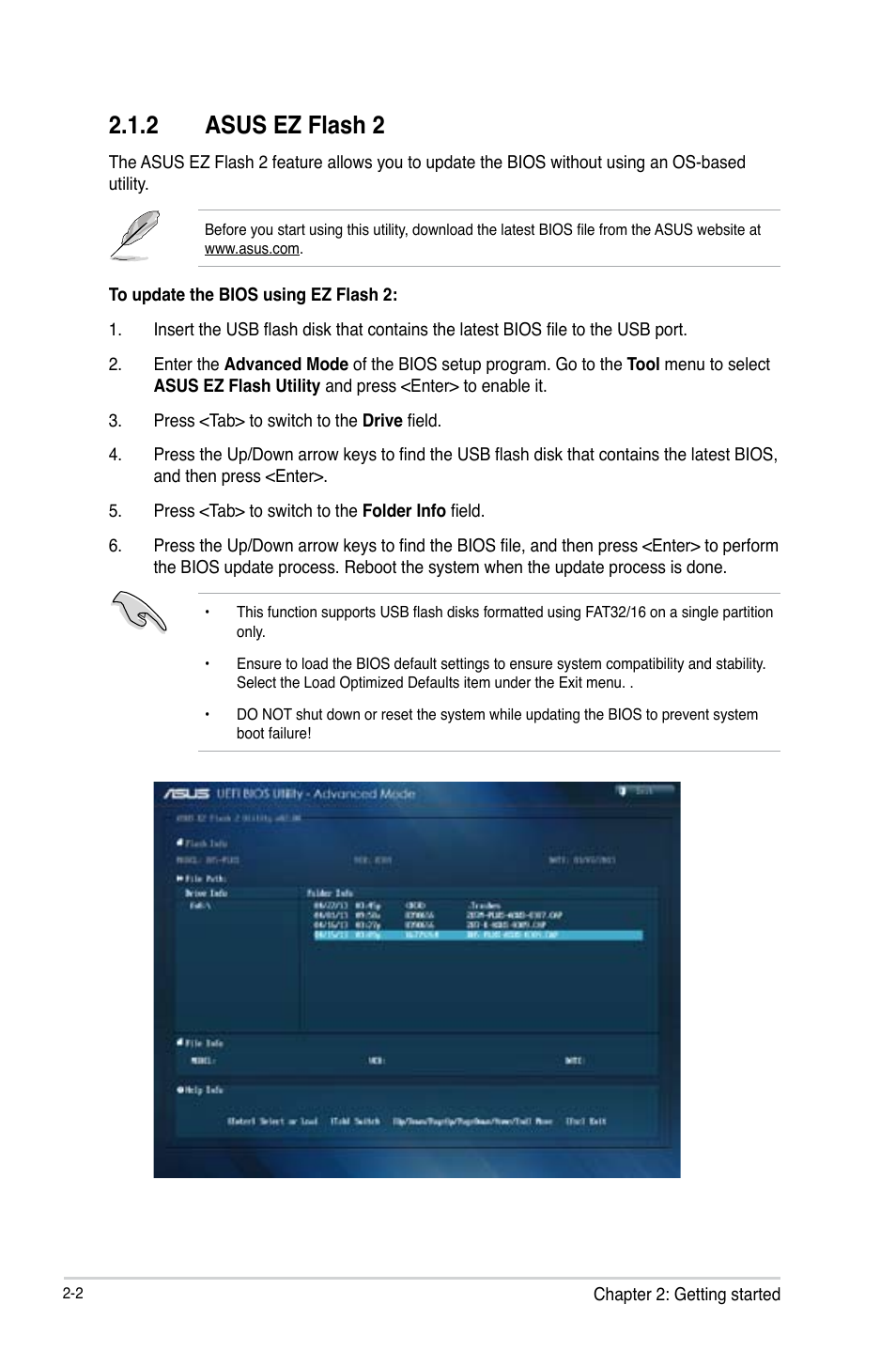2 asus ez flash 2 | Asus B85-PRO User Manual | Page 32 / 80