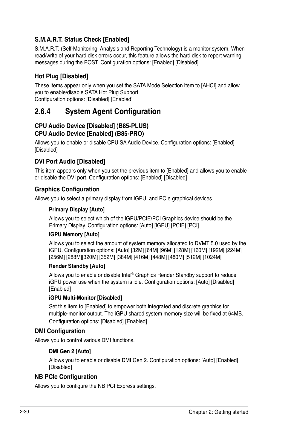 4 system agent configuration | Asus B85-PRO User Manual | Page 60 / 80