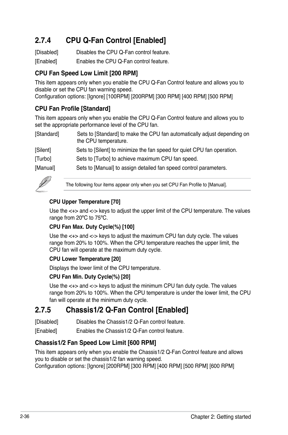 4 cpu q-fan control [enabled, 5 chassis1/2 q-fan control [enabled | Asus B85-PRO User Manual | Page 66 / 80