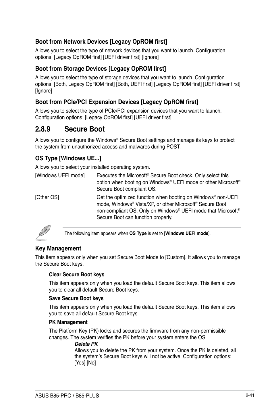 9 secure boot | Asus B85-PRO User Manual | Page 71 / 80