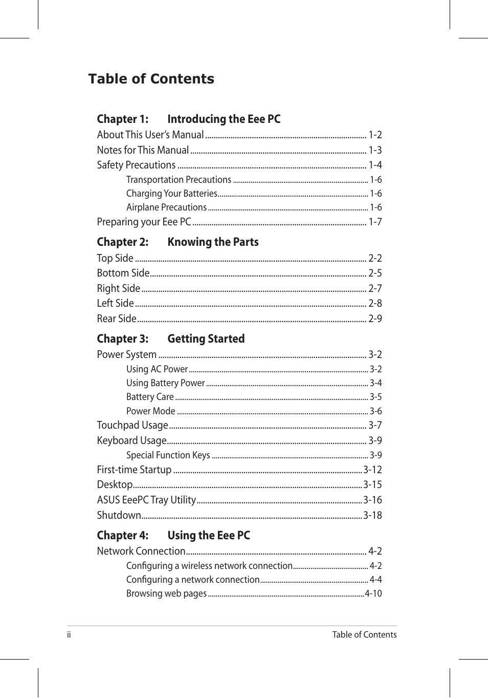 Asus Eee PC 8G/Linux User Manual | Page 2 / 80