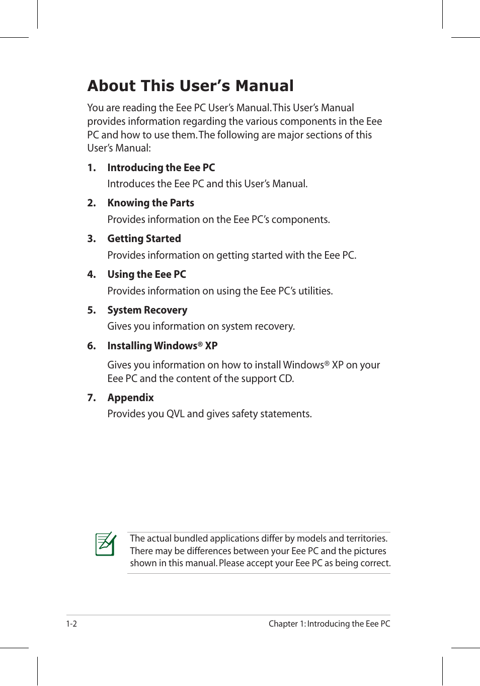 About this user’s manual | Asus Eee PC 8G/Linux User Manual | Page 6 / 80