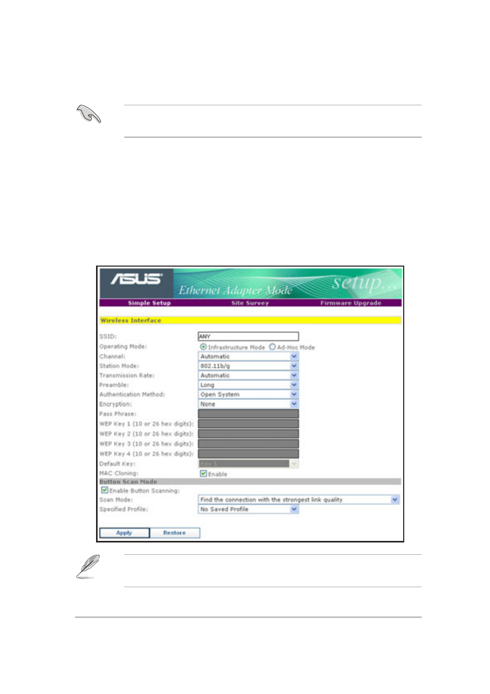 Changing the ethernet adapter configuration | Asus WL-330g User Manual | Page 17 / 20
