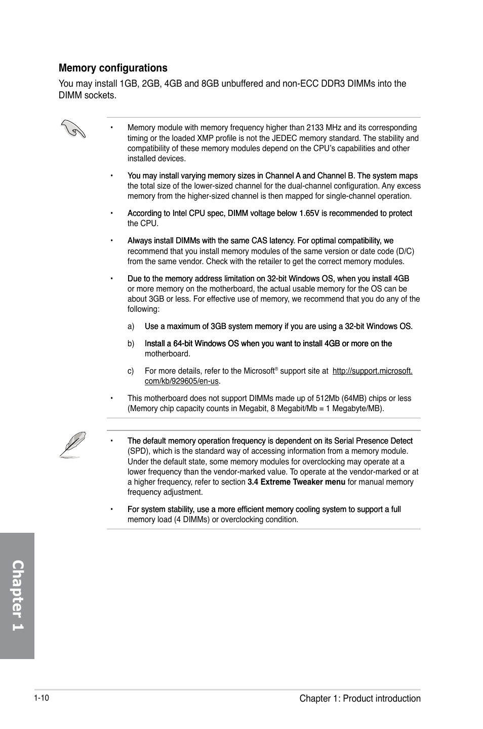 Chapter 1 | Asus MAXIMUS VI HERO User Manual | Page 24 / 182