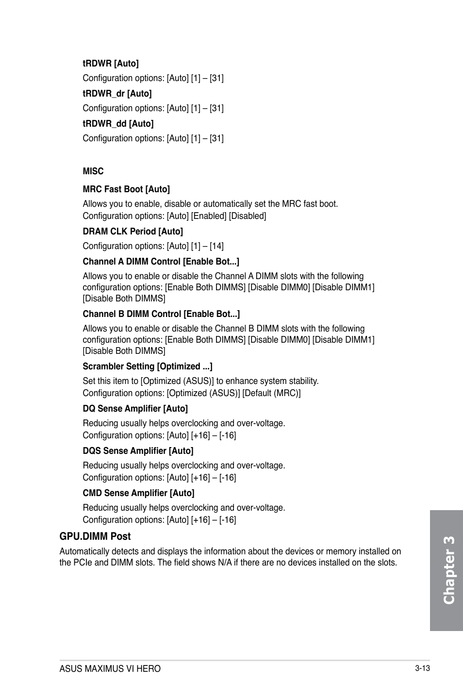 Chapter 3 | Asus MAXIMUS VI HERO User Manual | Page 91 / 182