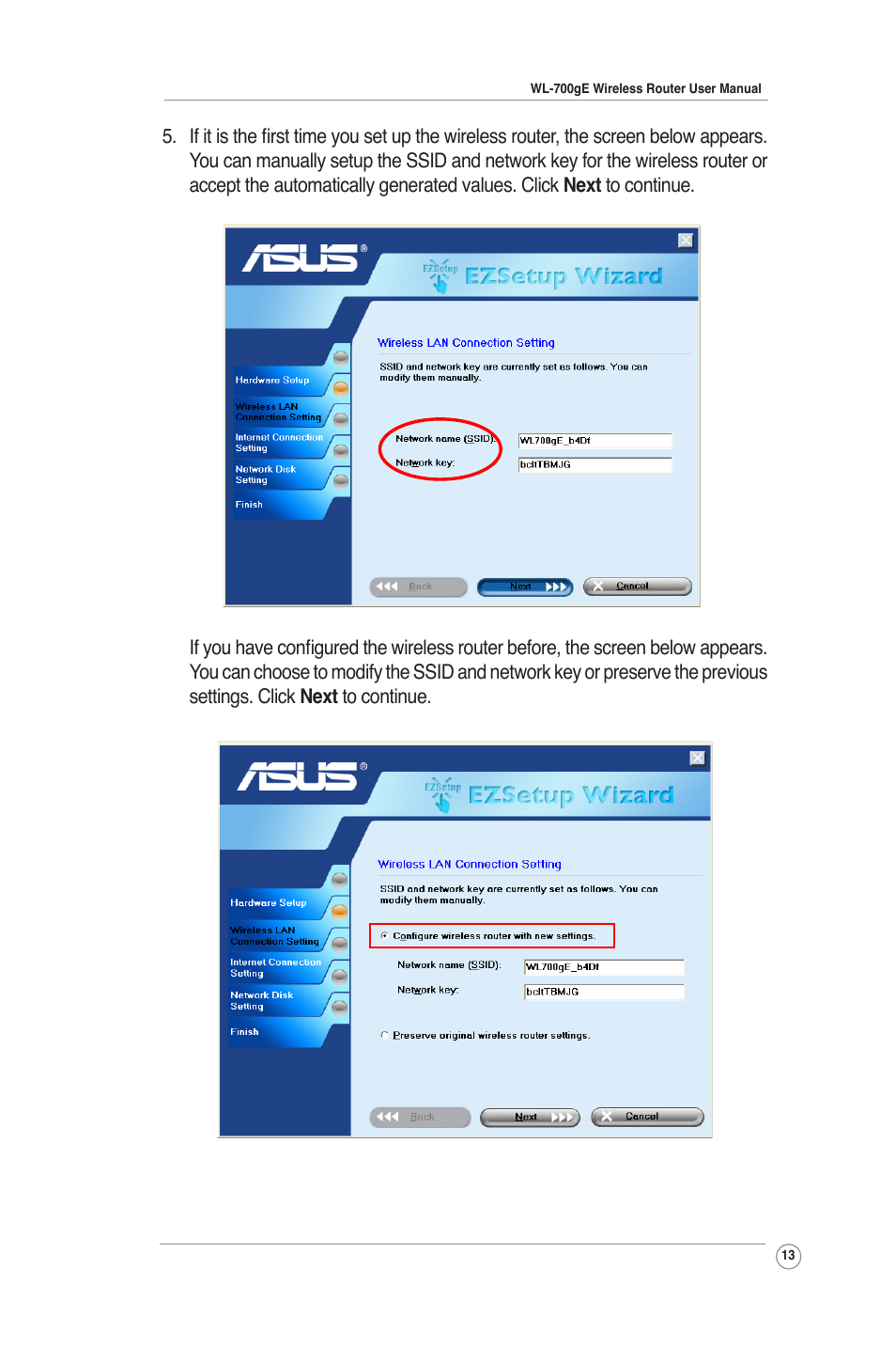Asus WL-700gE User Manual | Page 13 / 61