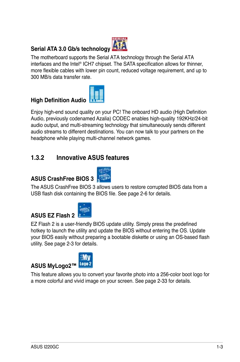 2 innovative asus features | Asus I220GC User Manual | Page 15 / 82