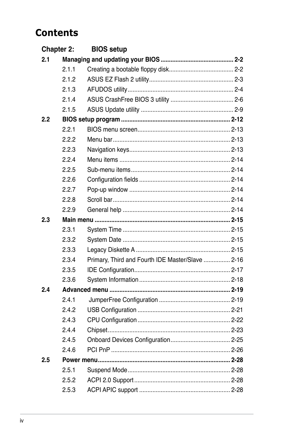 Asus I220GC User Manual | Page 4 / 82