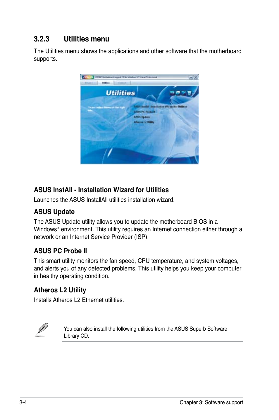 3 utilities menu | Asus I220GC User Manual | Page 80 / 82