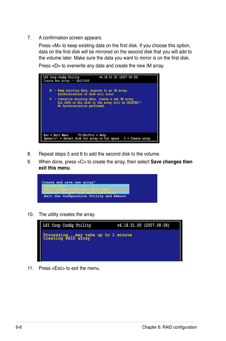 Press <esc> to exit the menu | Asus RS160-S5 User Manual | Page 110 / 144