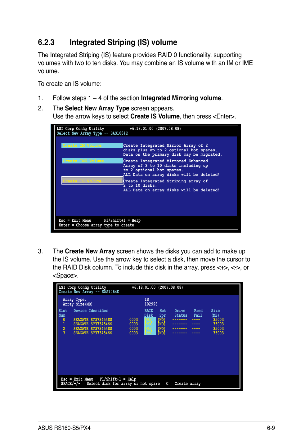 3 integrated striping (is) volume, Integrated striping (is) volume -9 | Asus RS160-S5 User Manual | Page 113 / 144