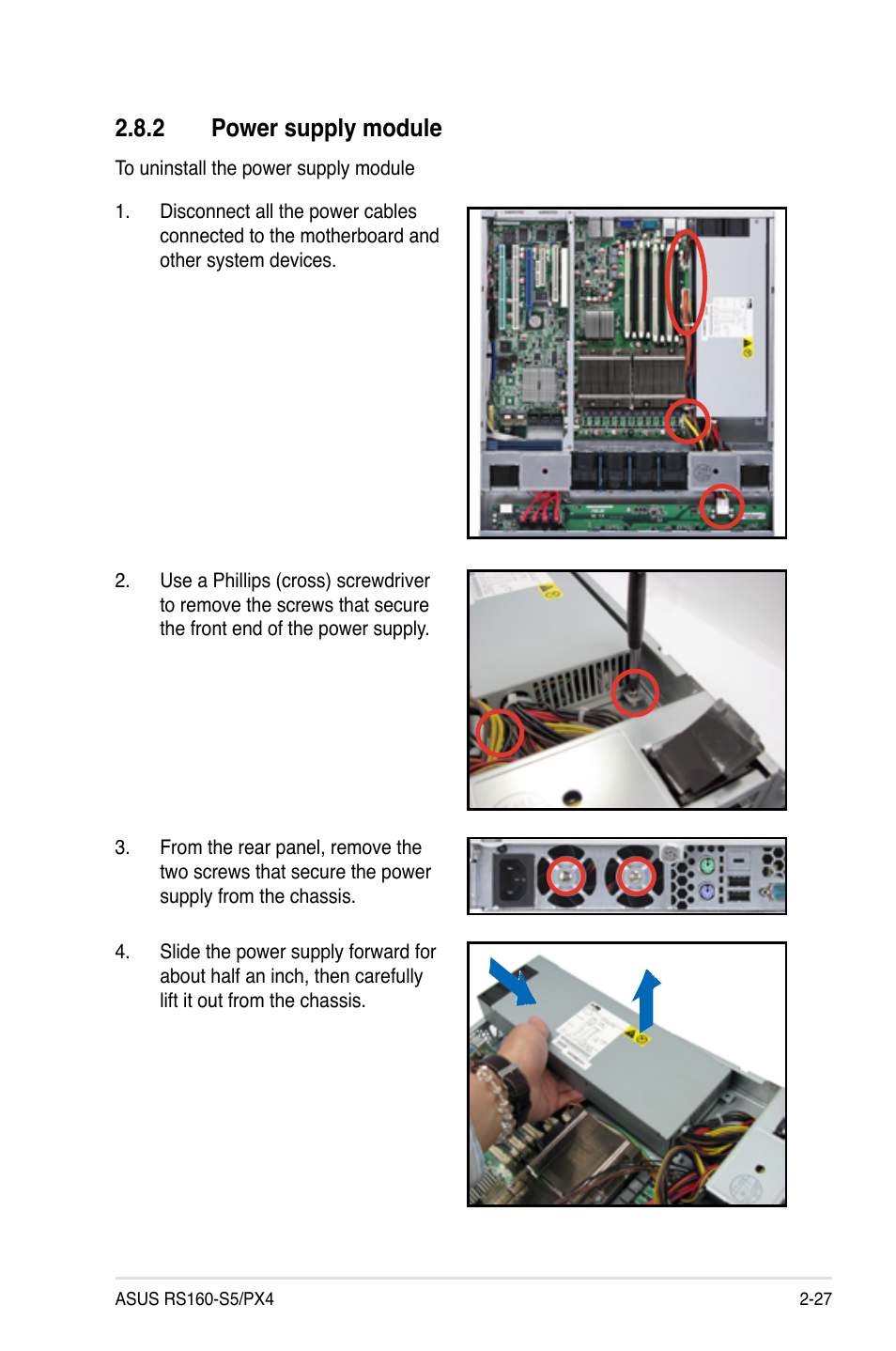 2 power supply module, Power supply module -27 | Asus RS160-S5 User Manual | Page 45 / 144