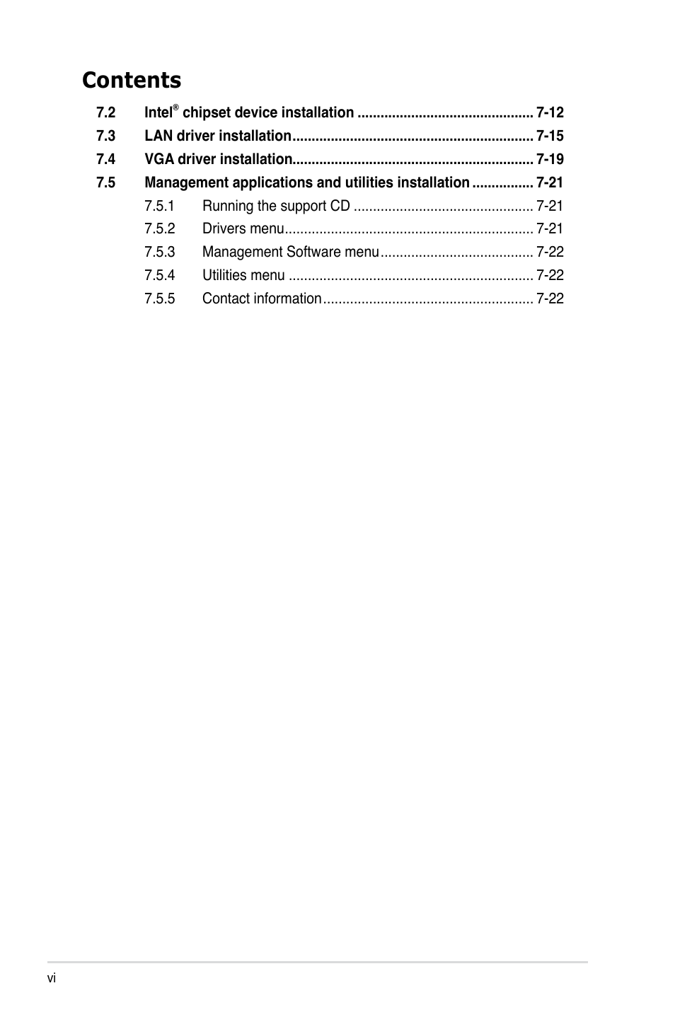 Asus RS160-S5 User Manual | Page 6 / 144