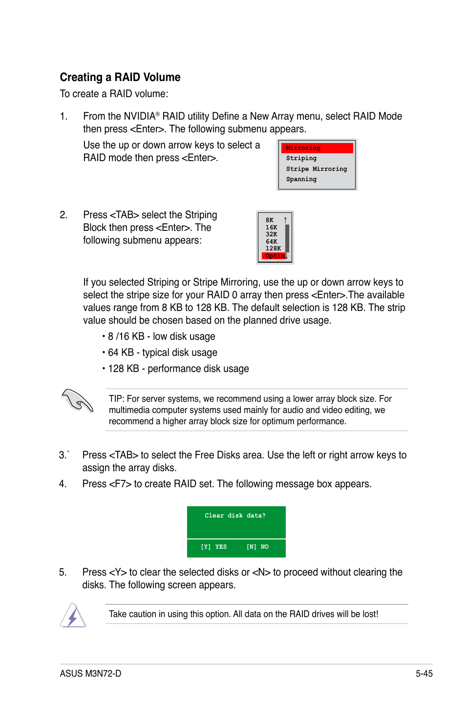 Creating a raid volume | Asus M3N72-D User Manual | Page 157 / 174