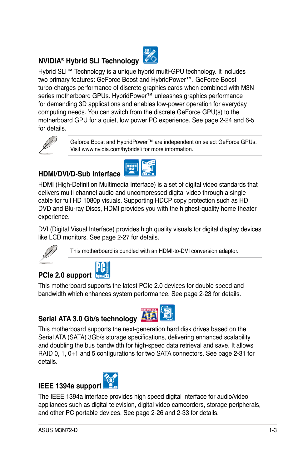 Asus M3N72-D User Manual | Page 19 / 174