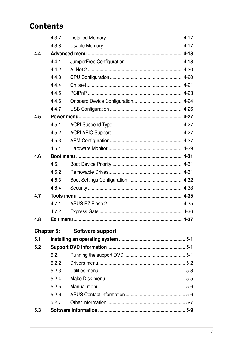 Asus M3N72-D User Manual | Page 5 / 174