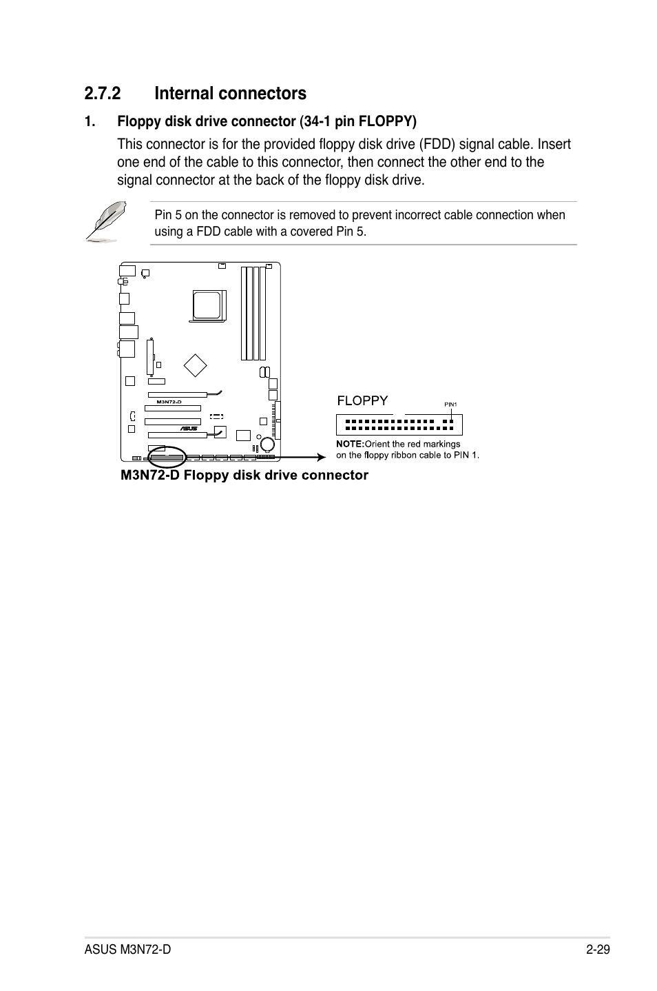 2 internal connectors, Internal connectors -29 | Asus M3N72-D User Manual | Page 53 / 174