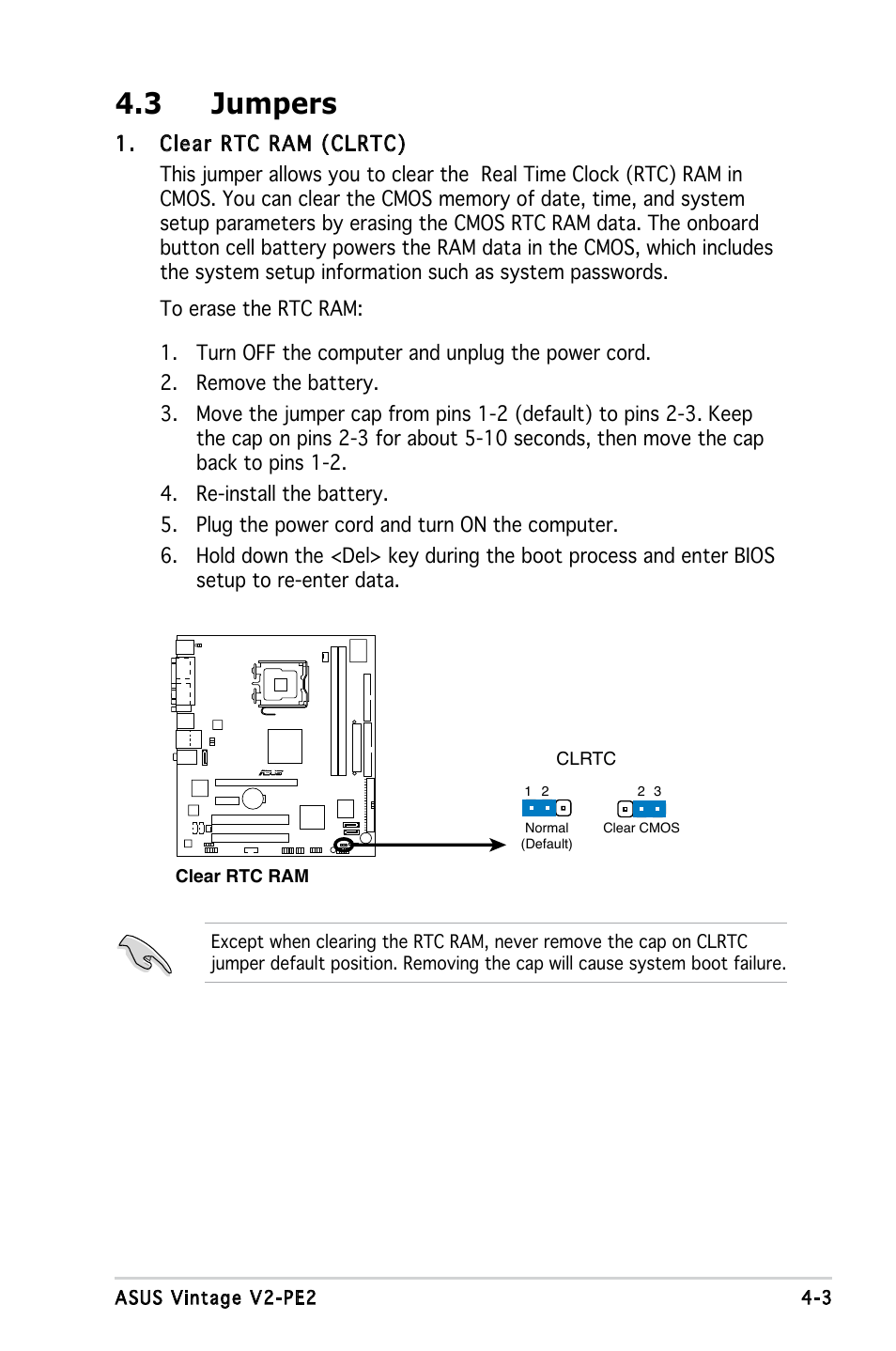 3 jumpers | Asus V2-PE2 User Manual | Page 54 / 97