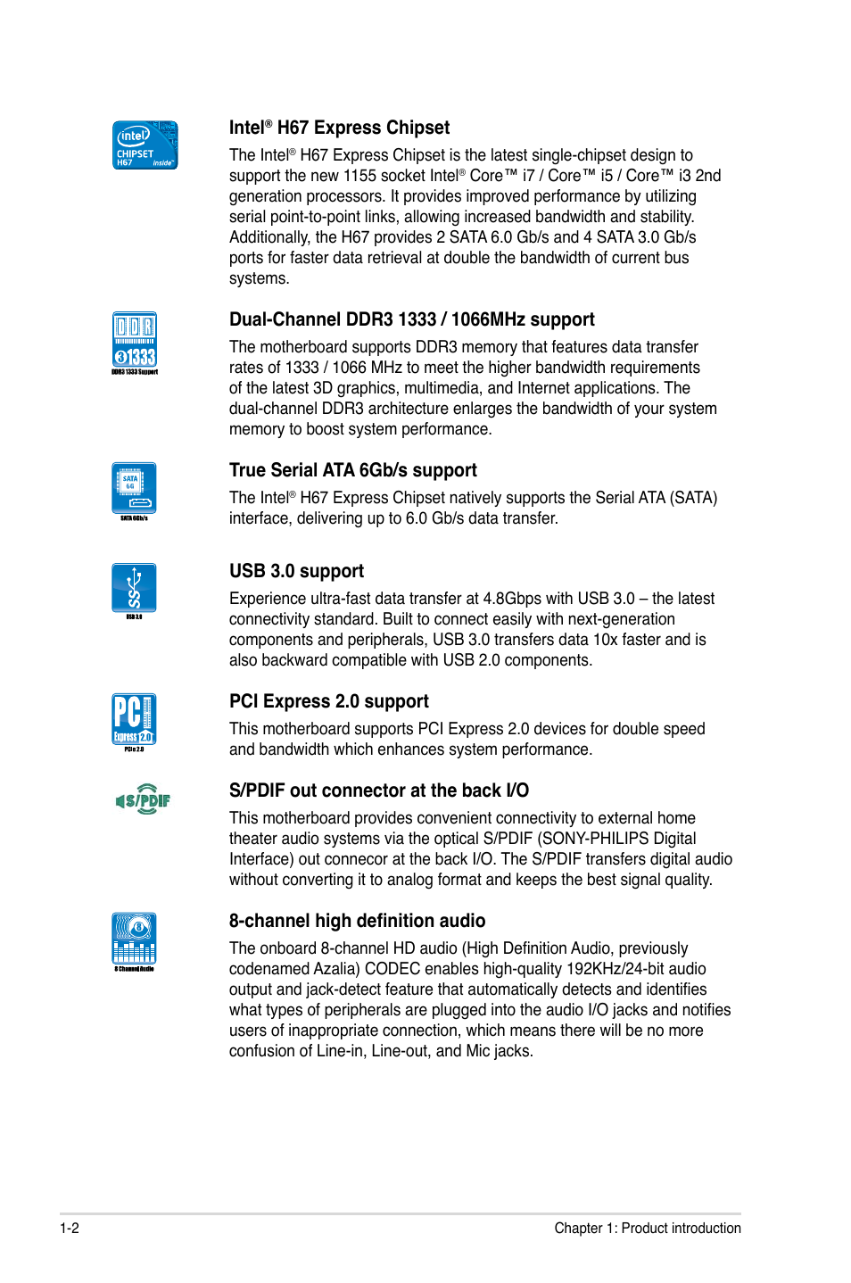 Asus P8H67-M PRO User Manual | Page 14 / 74