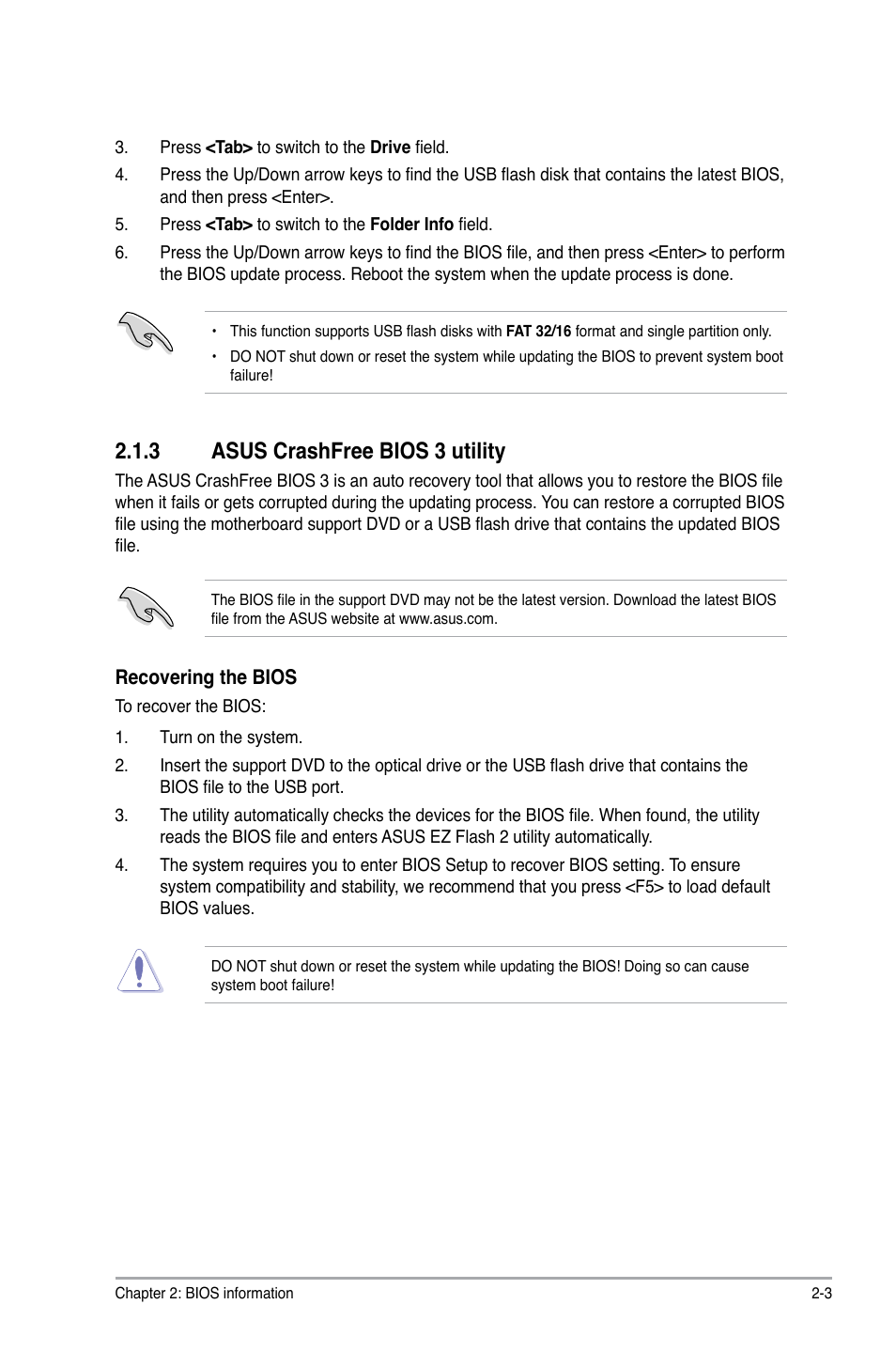 3 asus crashfree bios 3 utility, Asus crashfree bios 3 utility -3 | Asus P8H67-M PRO User Manual | Page 45 / 74