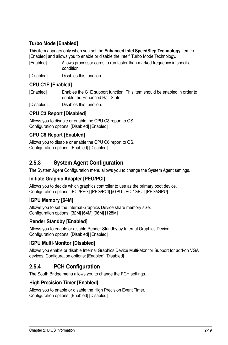 3 system agent configuration, 4 pch configuration, System agent configuration -19 | Pch configuration -19 | Asus P8H67-M PRO User Manual | Page 61 / 74