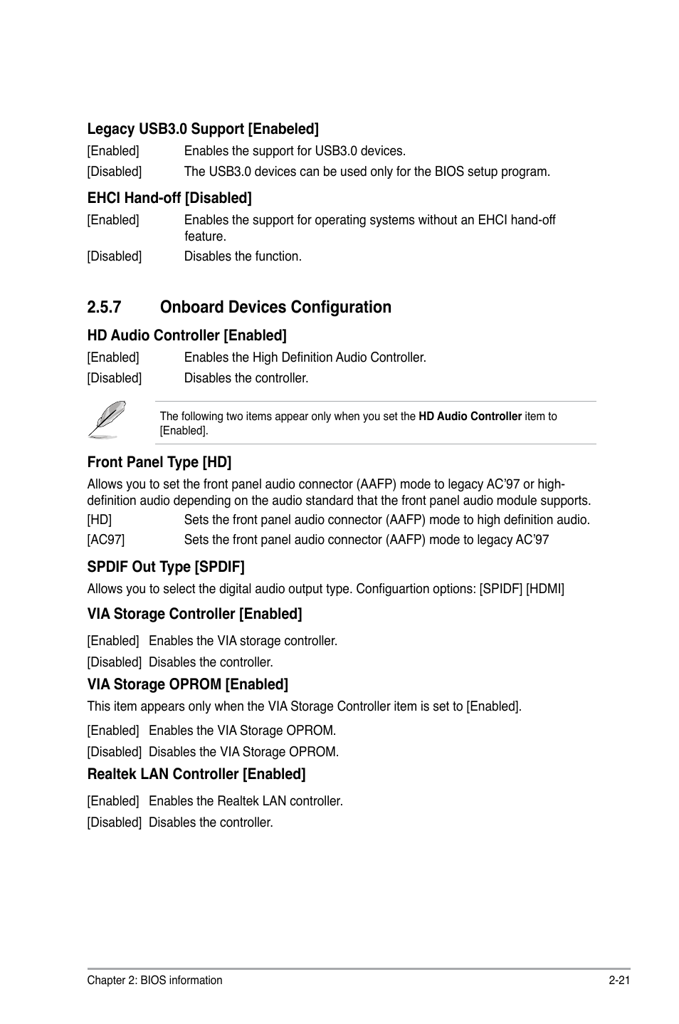 7 onboard devices configuration, Onboard devices configuration -21 | Asus P8H67-M PRO User Manual | Page 63 / 74