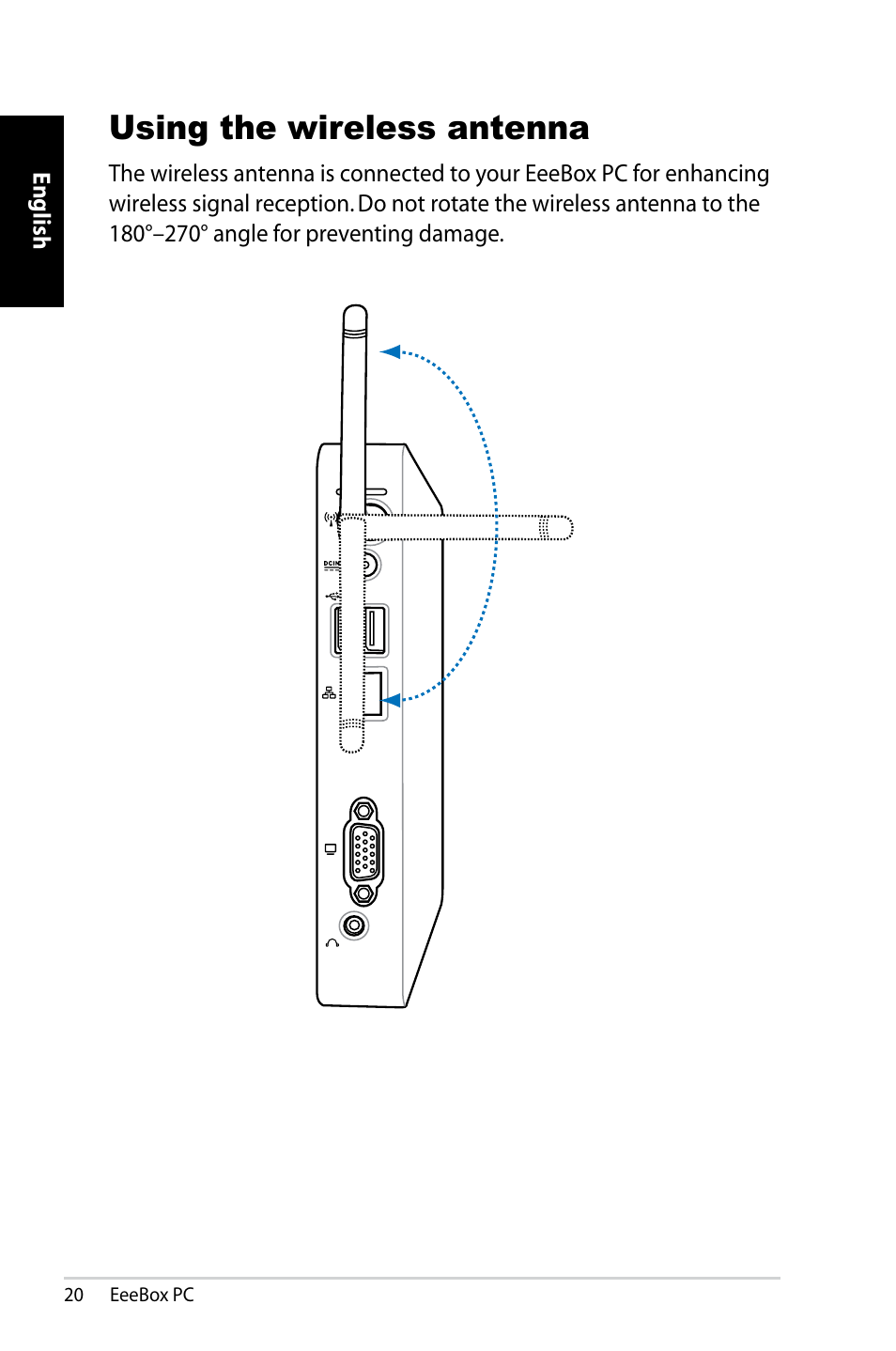 Using the wireless antenna | Asus EB1007 User Manual | Page 20 / 145