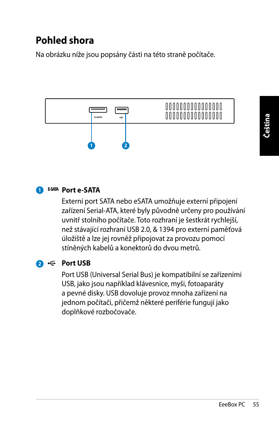 Pohled shora | Asus EB1007 User Manual | Page 55 / 145