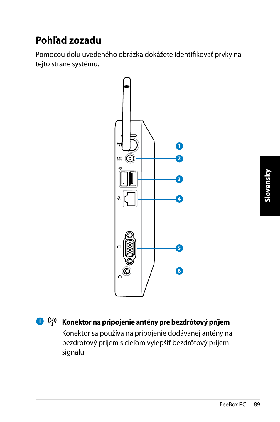 Pohľad zozadu | Asus EB1007 User Manual | Page 89 / 145