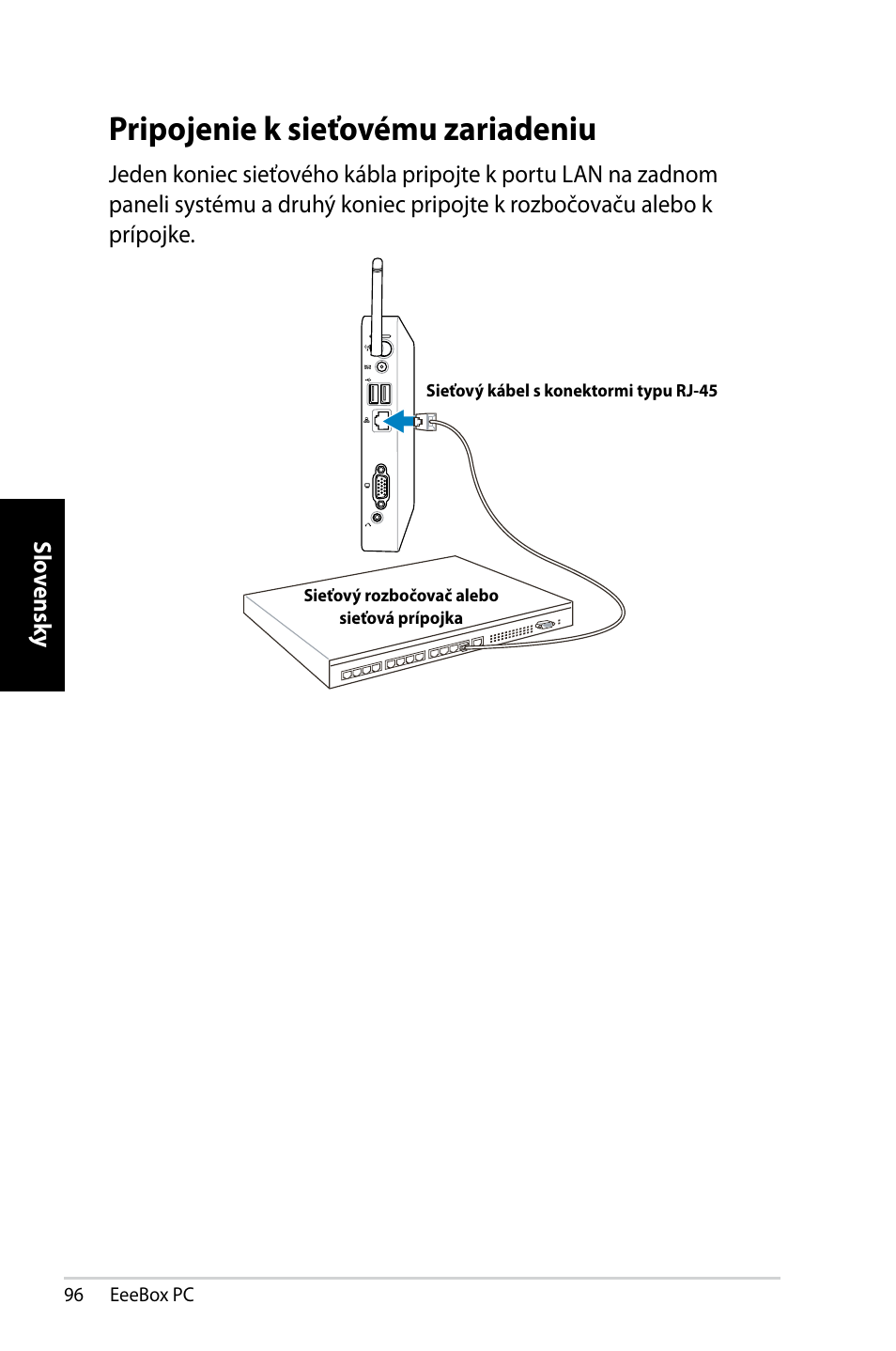 Pripojenie k sieťovému zariadeniu | Asus EB1007 User Manual | Page 96 / 145