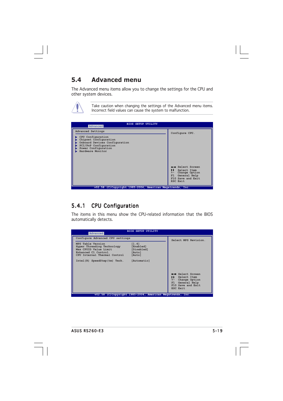 4 advanced menu | Asus RS260-E3/RS8 User Manual | Page 101 / 176