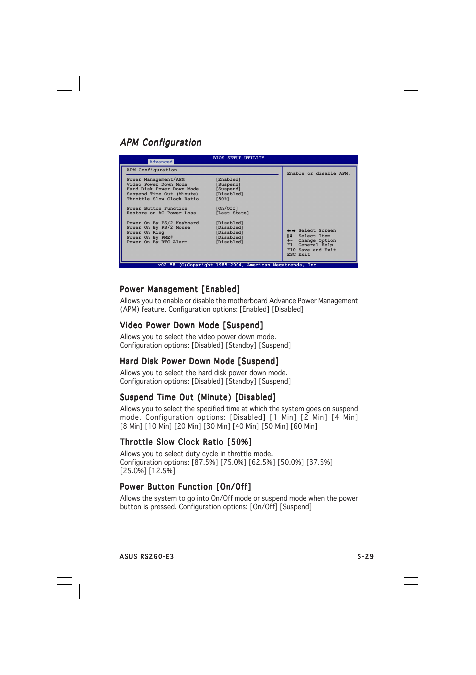 Apm configuration | Asus RS260-E3/RS8 User Manual | Page 111 / 176