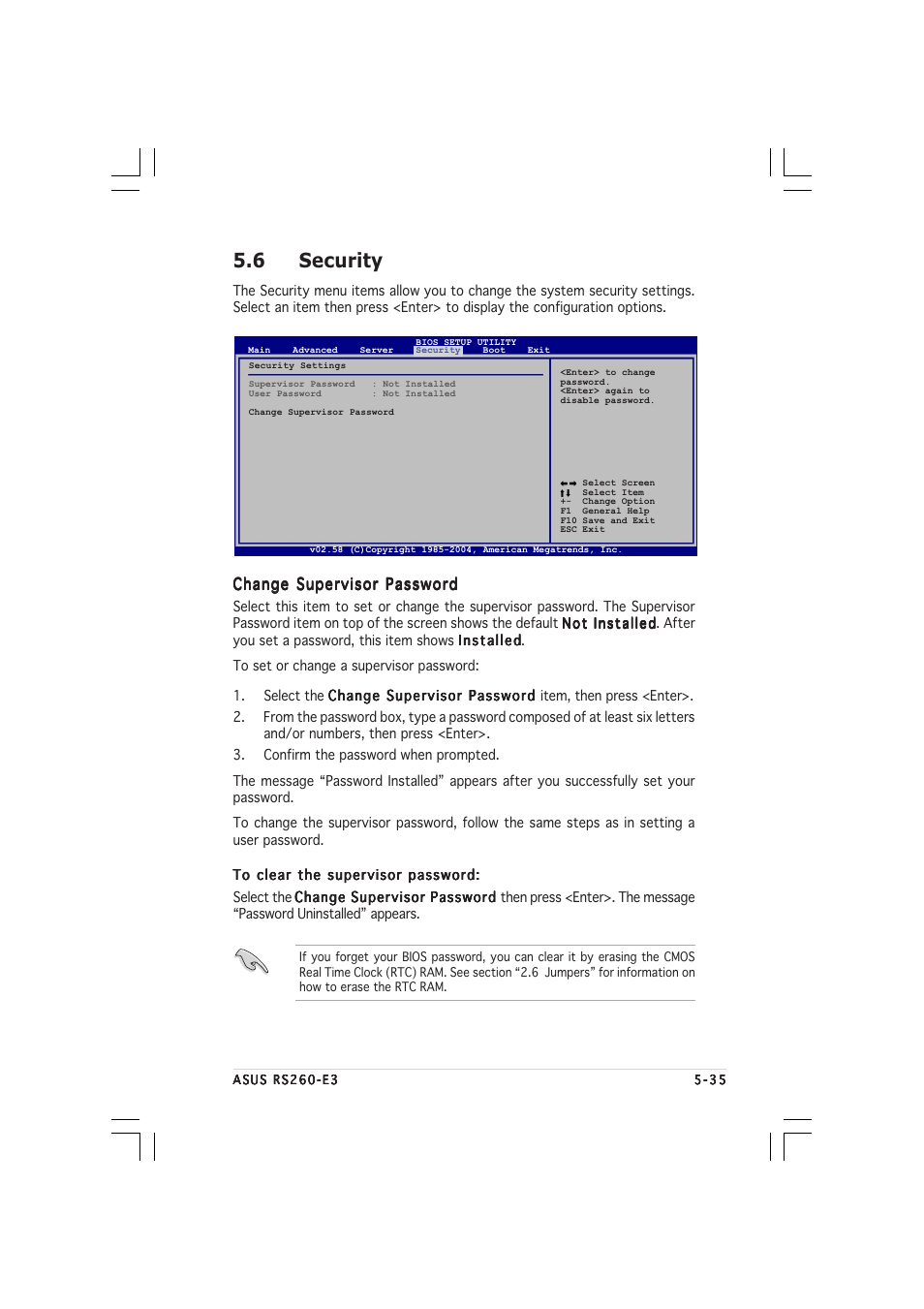 6 security | Asus RS260-E3/RS8 User Manual | Page 117 / 176