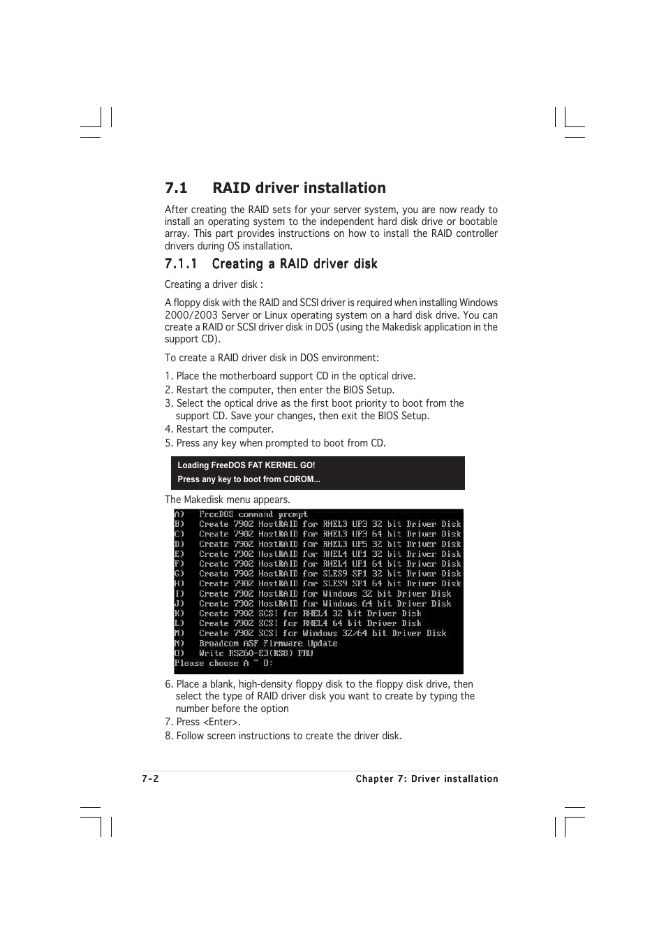 1 raid driver installation | Asus RS260-E3/RS8 User Manual | Page 150 / 176