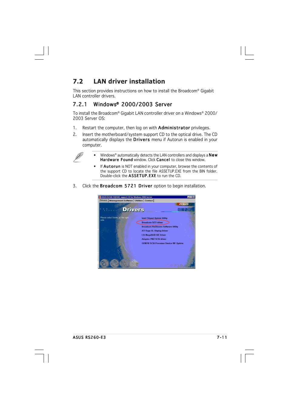 2 lan driver installation, 1 windows windows windows windows windows | Asus RS260-E3/RS8 User Manual | Page 159 / 176