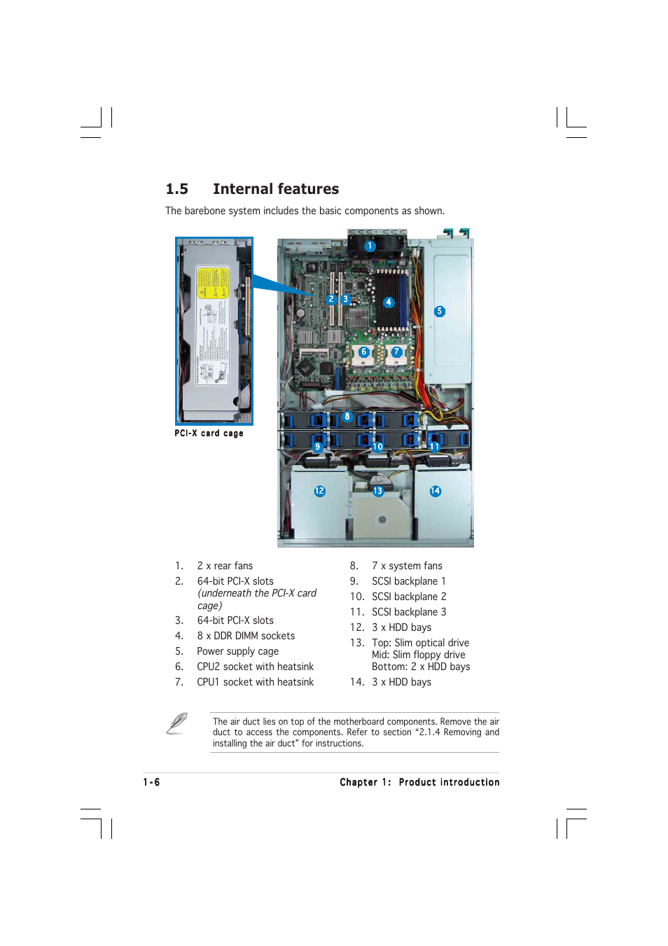 5 internal features | Asus RS260-E3/RS8 User Manual | Page 16 / 176