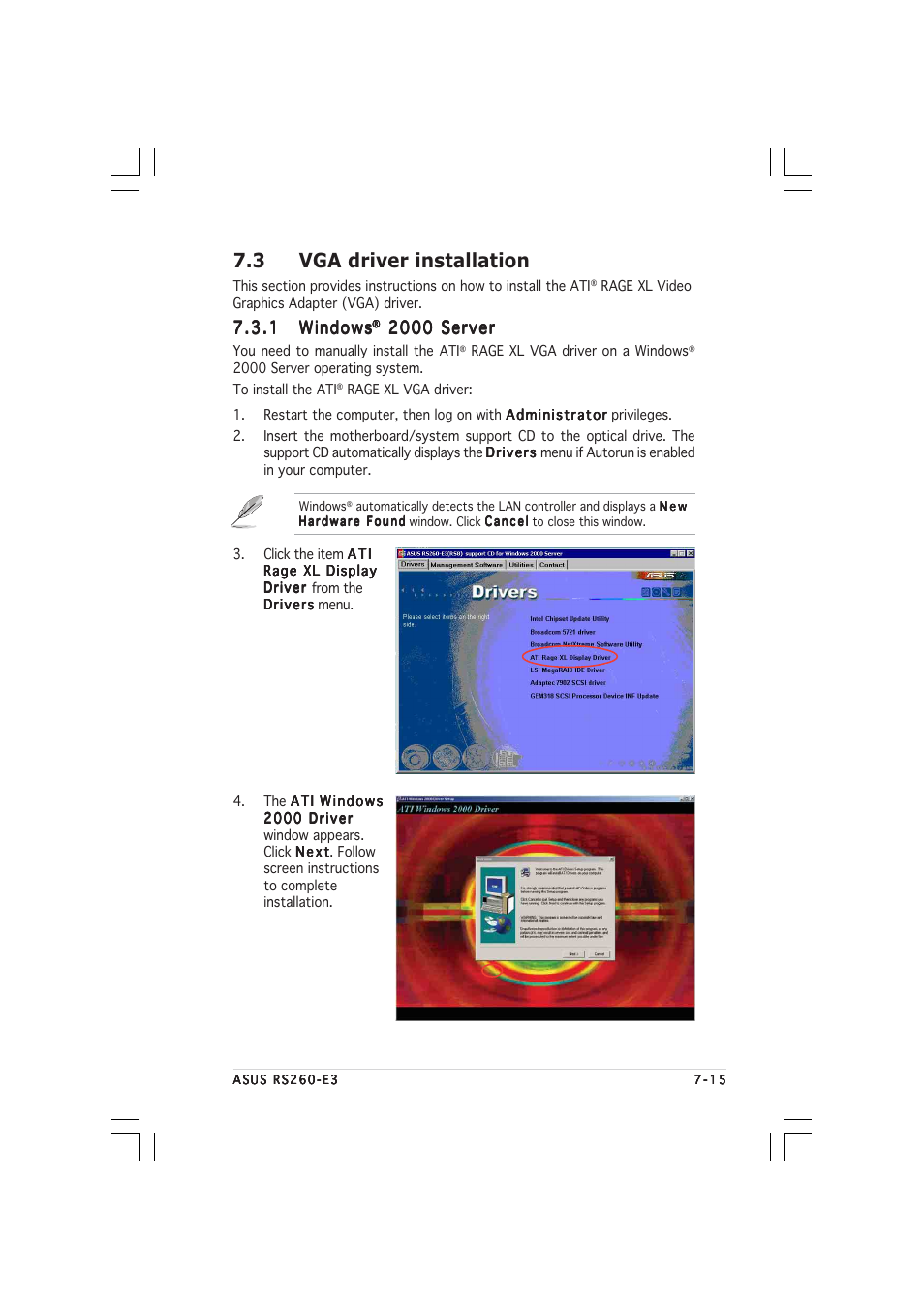 3 vga driver installation | Asus RS260-E3/RS8 User Manual | Page 163 / 176