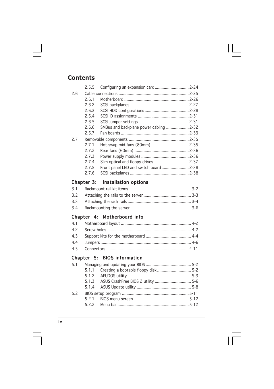 Asus RS260-E3/RS8 User Manual | Page 4 / 176