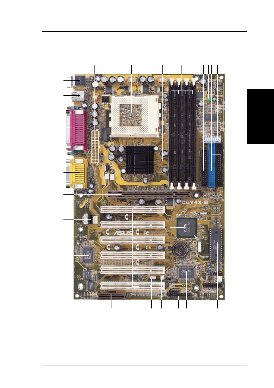 Features, 1 component locations | Asus CUV4X-LS User Manual | Page 13 / 100