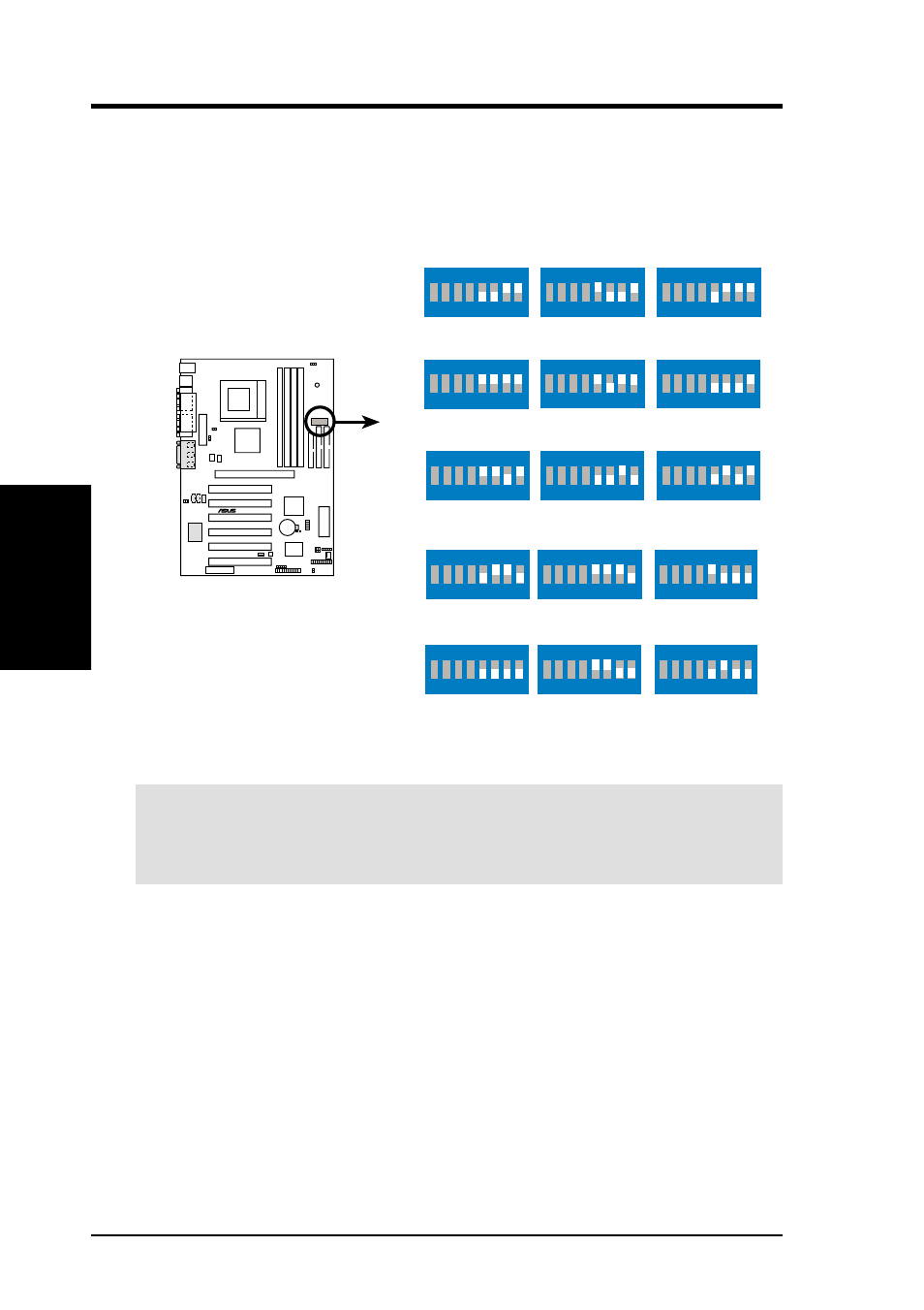 Hardware setup, 18 asus cuv4x-e user’s manual, Cuv4x-e cpu external frequency selection | Asus CUV4X-LS User Manual | Page 18 / 100