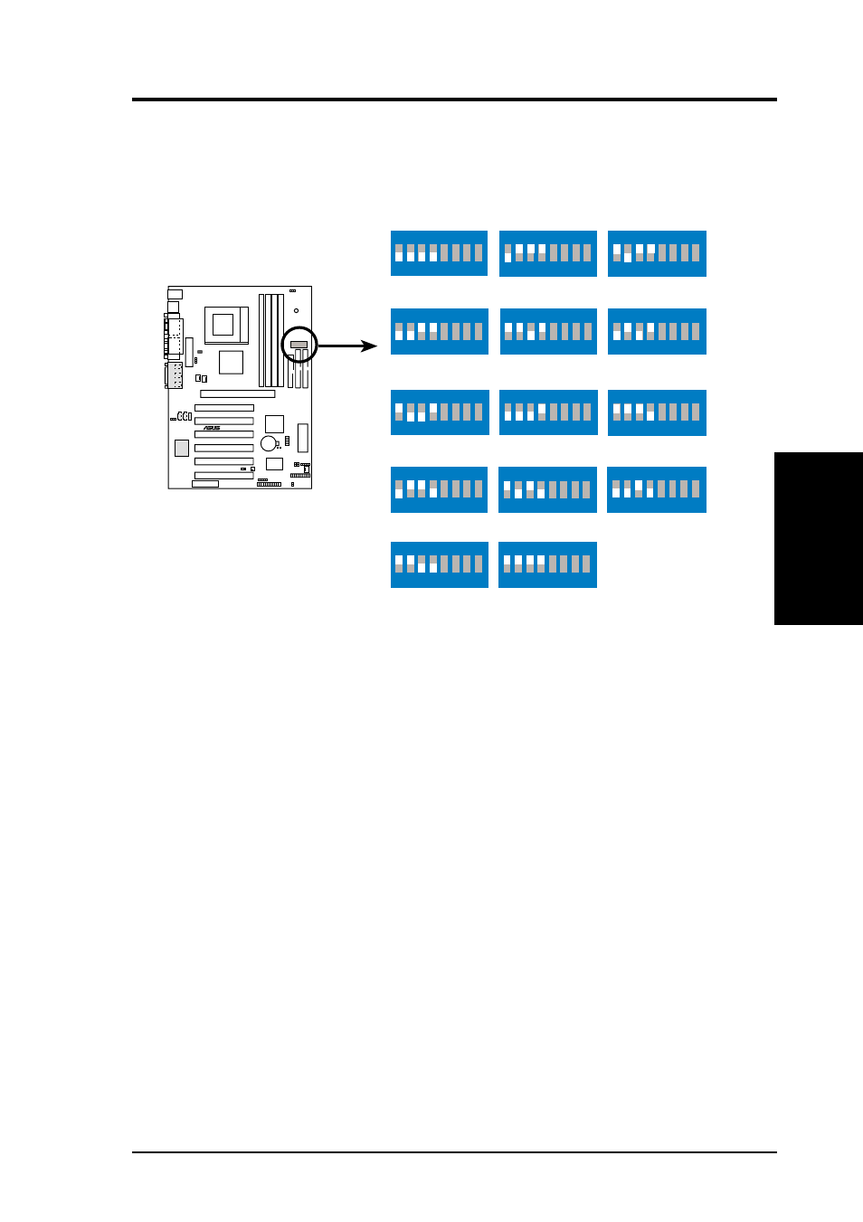 Hardware setup, Asus cuv4x-e user’s manual 19, Cuv4x-e cpu core:bus frequency multiple | Asus CUV4X-LS User Manual | Page 19 / 100