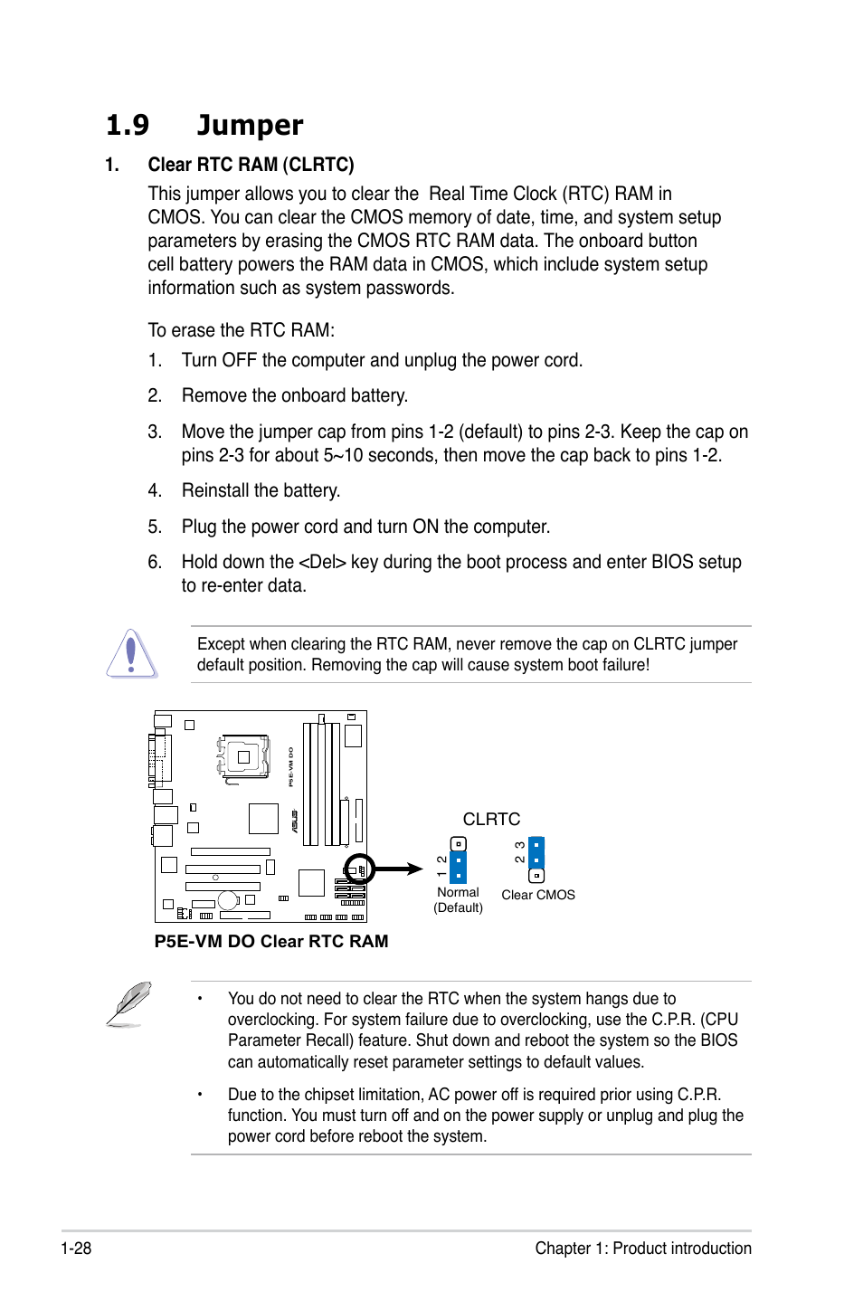 9 jumper | Asus P5E-VM DO User Manual | Page 40 / 104