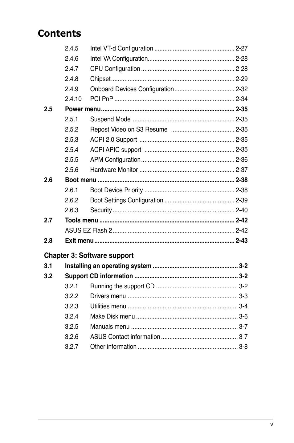 Asus P5E-VM DO User Manual | Page 5 / 104