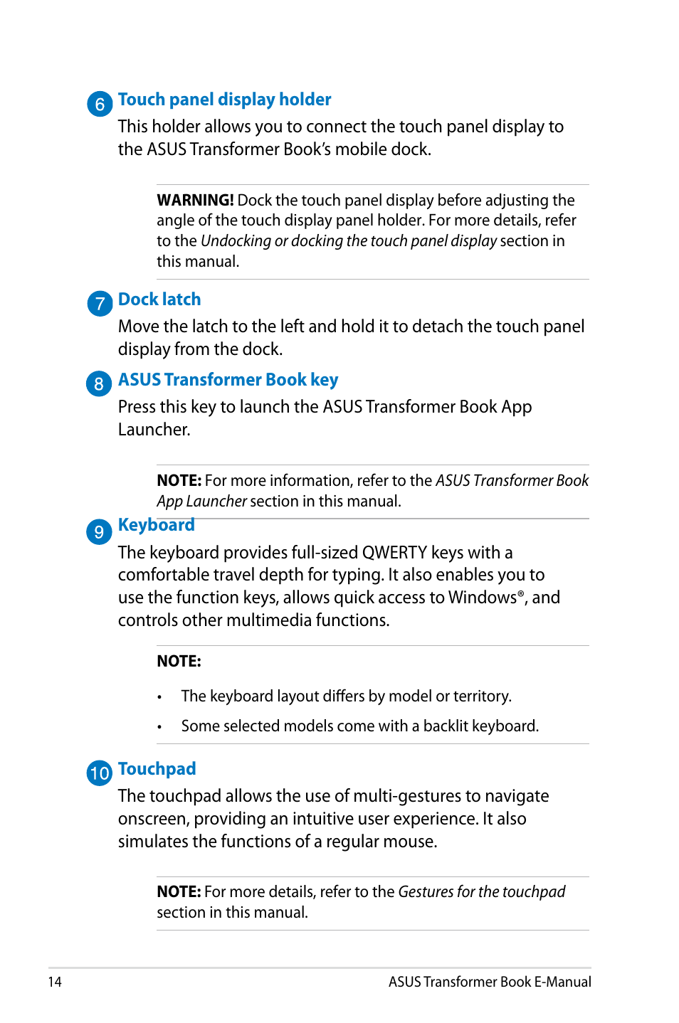 Asus TX300CA User Manual | Page 14 / 120