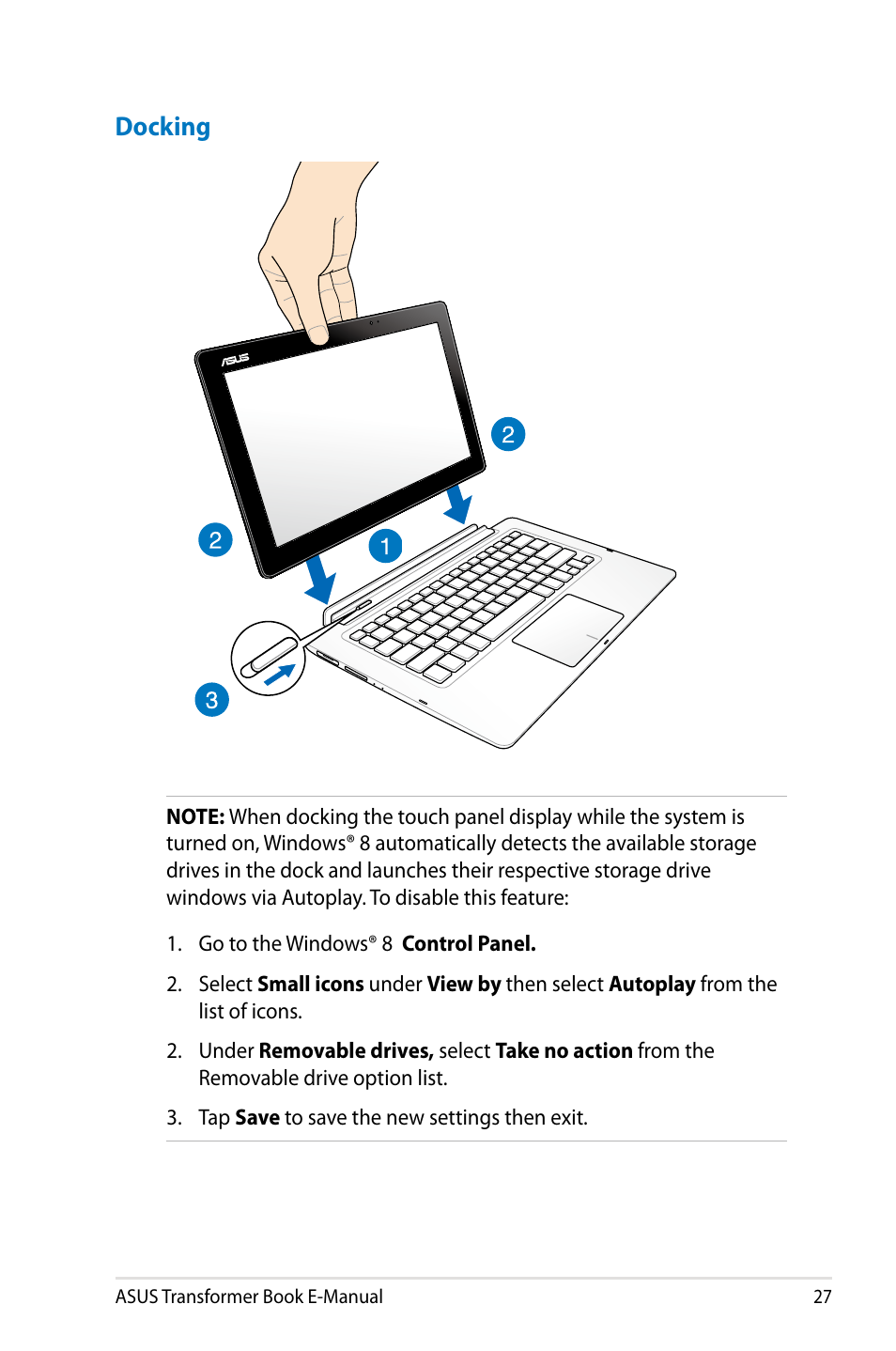 Docking | Asus TX300CA User Manual | Page 27 / 120