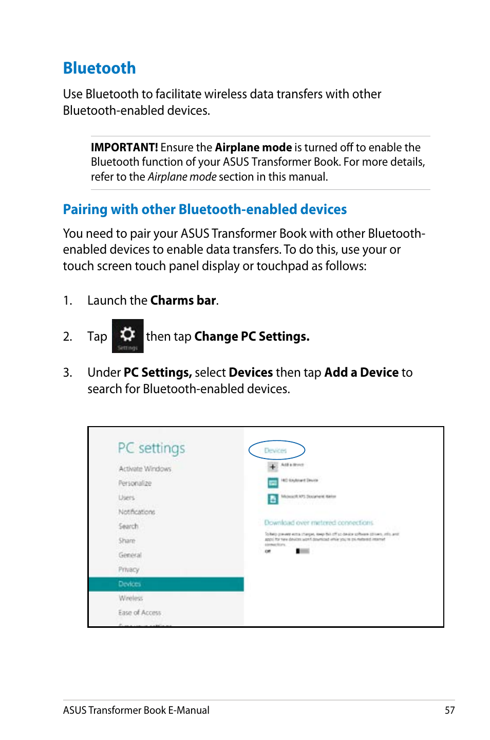 Bluetooth | Asus TX300CA User Manual | Page 57 / 120